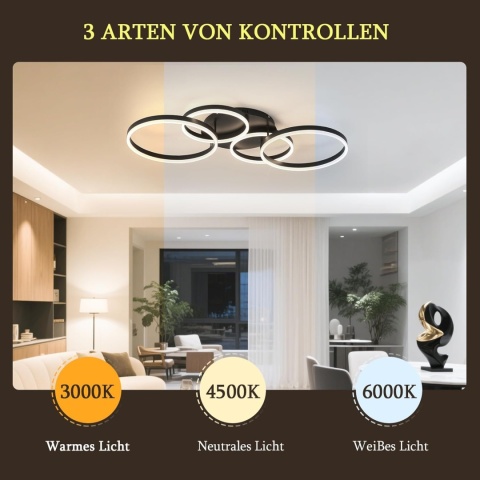 Lampa sufitowa LED, ściemniana, 40-60 W, 100 cm, PILOT, APLIKACJA