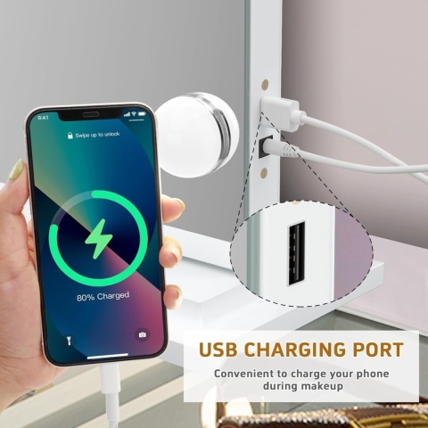 Lustro stojące FENCHILIN prostokątne z LED i Bluetooth 800 x 580 mm