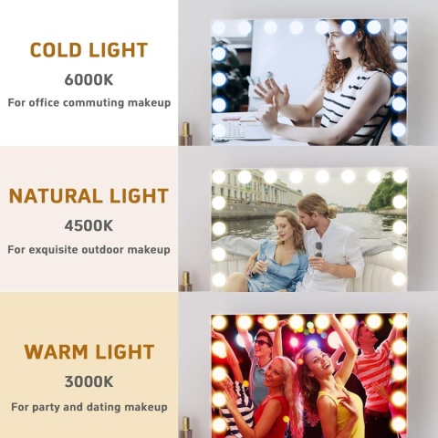 Lustro stojące FENCHILIN prostokątne z LED i Bluetooth 800 x 580 mm
