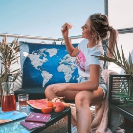 Mapa świata zawieszana na ścianęXXL 130x70 cm