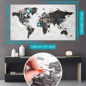 Mapa świata zawieszana na ścianęXXL 130x70 cm