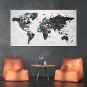 Mapa świata zawieszana na ścianęXXL 130x70 cm
