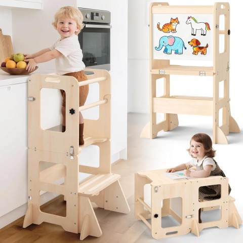 Montessori Wieża edukacyjna dla dzieci od 1 roku życia, 4 w 1