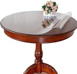 Okrągły Przeźroczysty Obrus PVC Wodoodporny Trwały Wytrzymały 130 cm