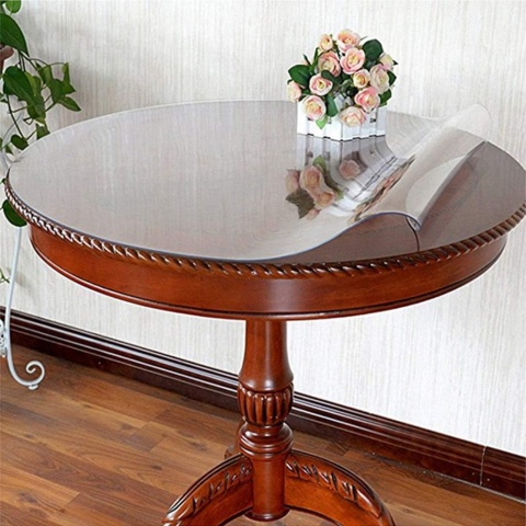 Okrągły Przeźroczysty Obrus PVC Wodoodporny Trwały Wytrzymały 130 cm