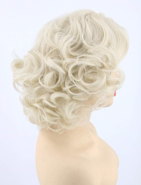 PERUKA BLOND WŁOSY FALOWANE W STYLU MARILYN MONROE