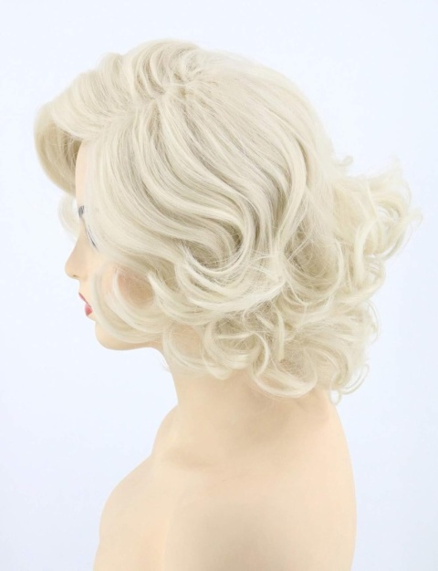 PERUKA BLOND WŁOSY FALOWANE W STYLU MARILYN MONROE