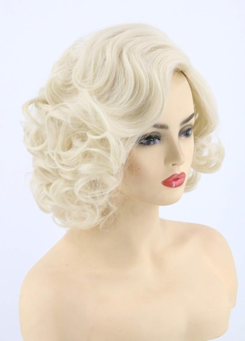 PERUKA BLOND WŁOSY FALOWANE W STYLU MARILYN MONROE