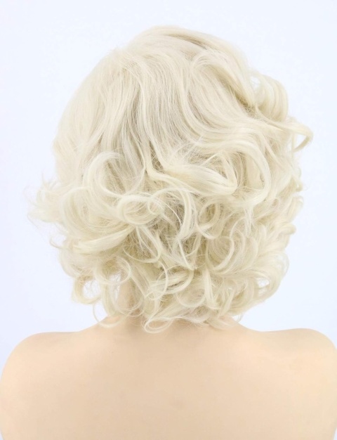 PERUKA BLOND WŁOSY FALOWANE W STYLU MARILYN MONROE