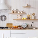Półka ścienna wisząca 90cm lite drewno do salonu, kuchni, łazienki