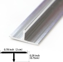 Profil T aluminium, profil przejściowy, listwy podłogowe 3 szt, 900 x 20 mm