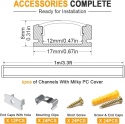 Profil aluminiowy LED, 6 x 1 m, listwa LED