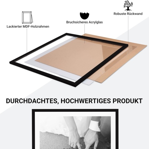 RAMKA 60x60 RAMKA NA ZDJĘCIA 60x60 Ramki na zdjęcie kwadratowa CZARNA MDF