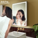 GANPE Lustro łazienkowe, szafka LED 50 x 70 cm, z oświetleniem przeciwmgielnym