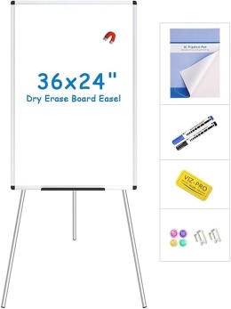 TABLICA MAGNETYCZNA 60x90 SUCHOŚCIERALNA DO PREZENTACJI AKCESORIA FLIPCHART