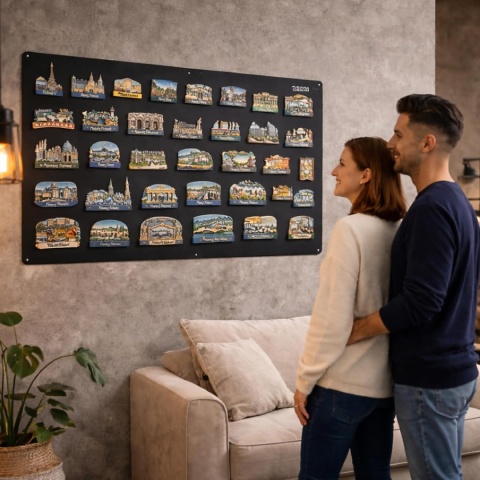 Tablica magnetyczna 60 x 90 cm, czarna, matowa: duża ściana magnetyczna, metalowa
