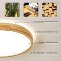 WayLuoung LED Drewniana Lampa Sufitowa 60cm 3K-6K Ściemniania pilot