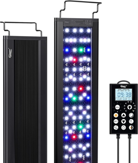 hygger Oświetlenie LED do akwarium, lampa do akwarium 24/7 58 W, 120-135 cm