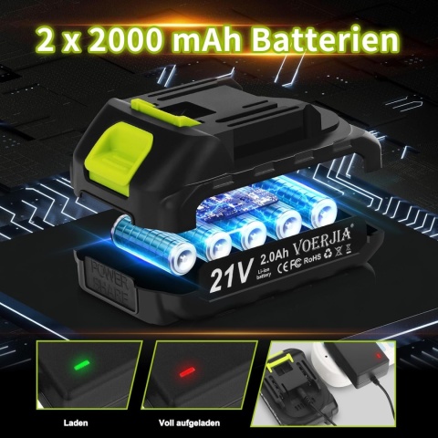 AKUMULATOROWE ELEKTRYCZNE NOŻYCE DO ŻYWOPŁOTU 50CM 750W VOERJIA 2xAKU