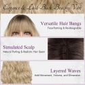 BARSDAR Długa falowana naturalna blond peruka ombre z grzywką