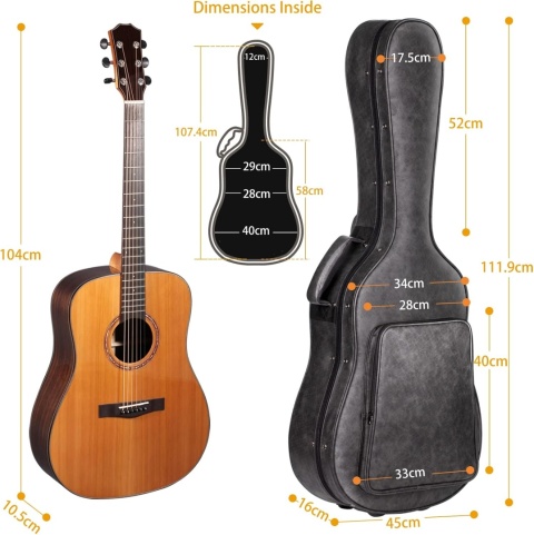 CAHAYA Walizka na gitarę akustyczną 40 41 cali