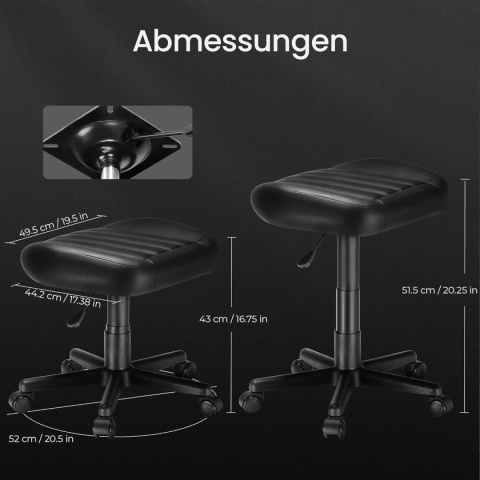 EUREKA ERGONOMIC Wielofunkcyjny Stołek , Regulowany Wysokościowo