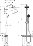 Hansgrohe Croma 160 Showerpipe System prysznicowy z ramieniem prysznicowym