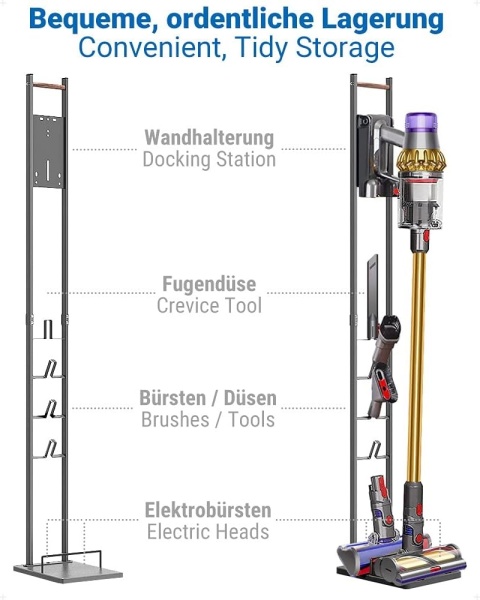 Italdos Uchwyt Organizer stojak do odkurzacza Dyson metalowy stabilny