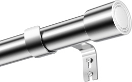 KARNISZ DO ZASŁON SREBRNY REGULOWANY 220–400cm - 2 SZTUKI