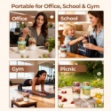 Kubki na Jogurt Płatki Zestaw 4 szt z Przegródką Łyżką 560 ml owsianka FIT