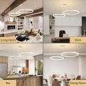LAMPA SUFITOWA 2 RINGI chrom wisząca ŻYRANDOL LED + PILOT 40/60cm