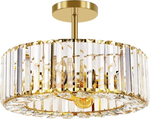 LAMPKA SUFITOWA KRYSZTAŁOWA 37CM DO SALONU SYPIALNI JADALNI ŻYRANDOL