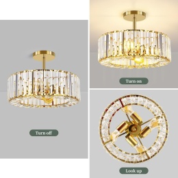 LAMPKA SUFITOWA KRYSZTAŁOWA 37CM DO SALONU SYPIALNI JADALNI ŻYRANDOL