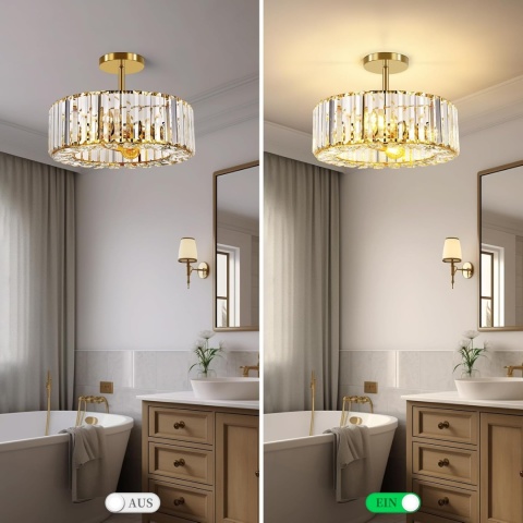 LAMPKA SUFITOWA KRYSZTAŁOWA 37CM DO SALONU SYPIALNI JADALNI ŻYRANDOL