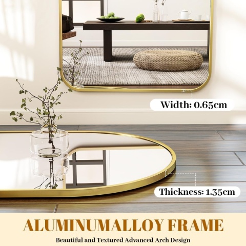 Lustro Koonmi stojące prostokąt rama metal 161 x 52 cm