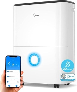 MIDEA Cichy osuszacz powietrza 20L do wewnątrz do 50 m2 zbiornik 3L