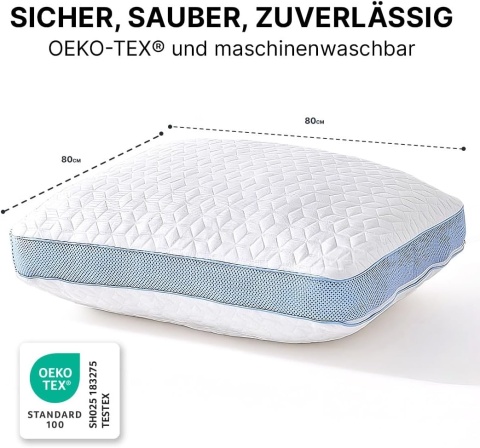 MKS Poduszka 80x80 - Ergonomiczna poduszka z pianką memory
