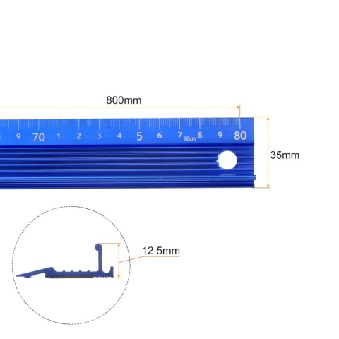Metalowa linijka 80 cm, miarka metryczna, stop aluminium, antypoślizgowa