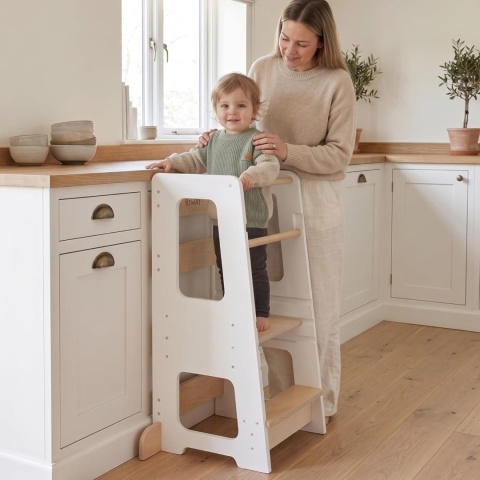 Montessori Wieża edukacyjna dla dzieci od 1 roku życia, 4 w 1