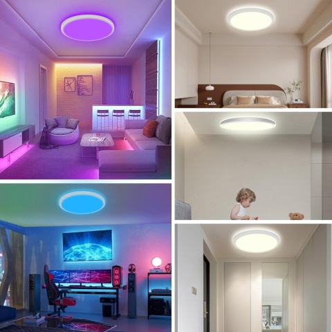 ONDTA Lampa sufitowa LED, ściemniana, panel LED, Ø 57 cm, 45 W, RGB