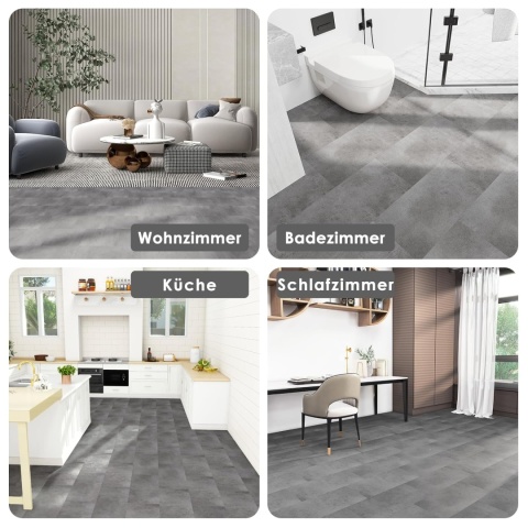 Płytki Winylowe Samoprzylepne PVC Beton Szare 2,23 m² 12 szt