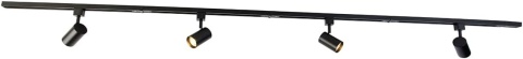 Qazqa - Nowoczesny system szynowy, czarny, 4-punktowy, 1-fazowy 210 cm