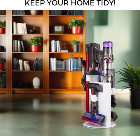 STOJAK DO ODKURZACZA DYSON V6 V7 V8 V10 V11 V12 V15 OKRĄGŁY STYLOWY biały