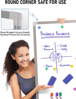TABLICA MAGNETYCZNA 60x90 SUCHOŚCIERALNA DO PREZENTACJI AKCESORIA FLIPCHART