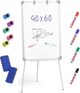 TABLICA MAGNETYCZNA 60x90 SUCHOŚCIERALNA DO PREZENTACJI AKCESORIA FLIPCHART