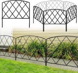 Thealyn dekoracyjny płot 61 cm x 61 cm, 5 paneli, 3 m metalowe ogrodzenie