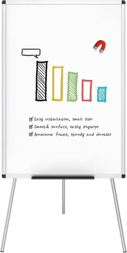 Uniwersalna tablica suchościeralna VIZ-PRO 90x60 cm na stojaku