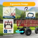 VIVOHOME Wózek Ogrodowy Max 400 kg z Obracaną o 180° Rączką czerwony