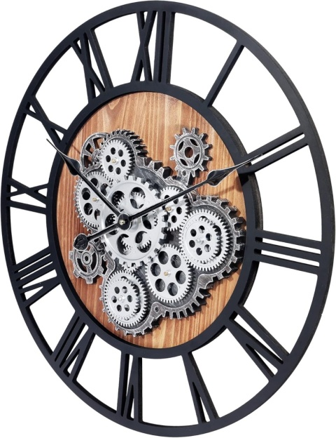 Zegar ścienny XXL Lafocuse 57cm ruchome tryby retro loft steampunk