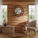 Zegar ścienny XXL Lafocuse 57cm ruchome tryby retro loft steampunk